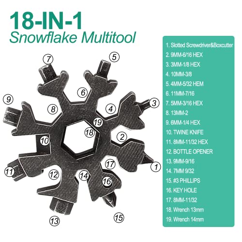 Schneeflocken Werkzeug Esportic 18-in-1 Edelstahl Multi-Tool