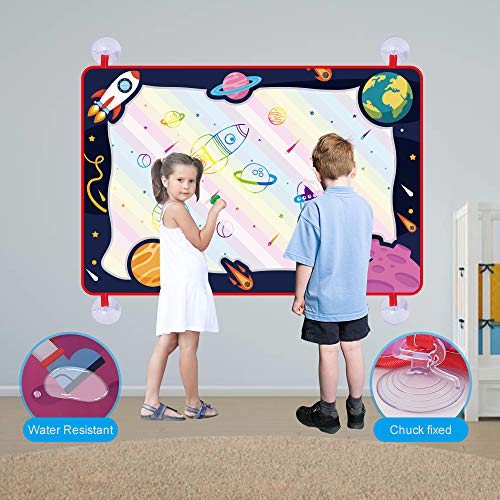 Kids Large Aqua Magic Water Doodle Drawing Mats toys,Educational Learning and Writing Water Canvas Mats with Magic Markers,Coloring Painting Pad Toys Toddler Girls Boys Gifts for 3 4 5 6 years old - Thumbnail 2