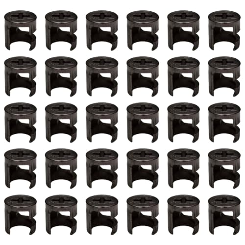 Lot de 100 serrures à cames massives - Connecteur de meubles - Ferrure excentrique - Serrure à came - Connecteur de meubles - Écrous de fixation - Ferrure de meubles pour armoire et bibliothèque