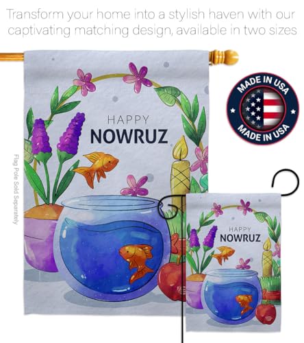 Nowruz Greeting Garden Flag Banner Tapestry Outdoor Religious Wall Hanging Poster Persian New Year Decorcations Religion Porch Yard Home Decor Lawn Yard Door Sign Iranian Gifts Made In USA by Ornament Collection - Image 8