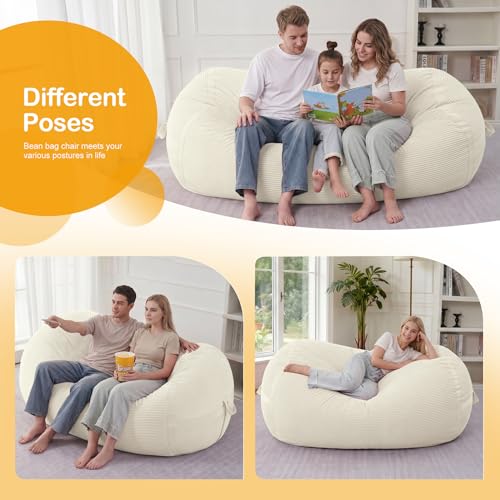 Image of 6FT Bean Bag Chair 6'Giant Bean Bag Chairs with Adults, Large Beanbag Chair