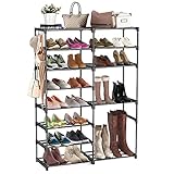 barsone 8 Tiers Shoe Rack, Durable Metal Boots Shoe Rack Organizer, 26-30 Pairs Shoe Rack for Closet, Free Standing Shoe Rack for Entryway Hallway Living Room