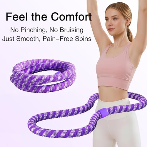 Image of Weighted Soft Spring Hula Hoop for Adults, 3.3 lbs Foldable for Home and Travel, Portable Slimming Fitness Hoop for Weight Loss, Waist-Friendly Design, Upgraded Closed Silent Version