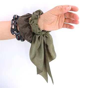 Scrunchies Hair Ties for Girls Women Ponytail Holder Elastic Hair Bands Scarf Scrunchy Assorted 8 Styles