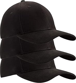 Set of 3 Baseball Cap - Plain Cap Hat Lightweight Adjustable Washed Polo Style Hat Classic Sports Casual Cap Summer Sun Hat for Unisex