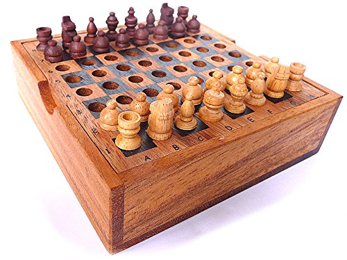 Logica Juegos Art. Ajedrez para Viajadores - Juego de Bolsillo - Caja Especial De Madera Preciosa