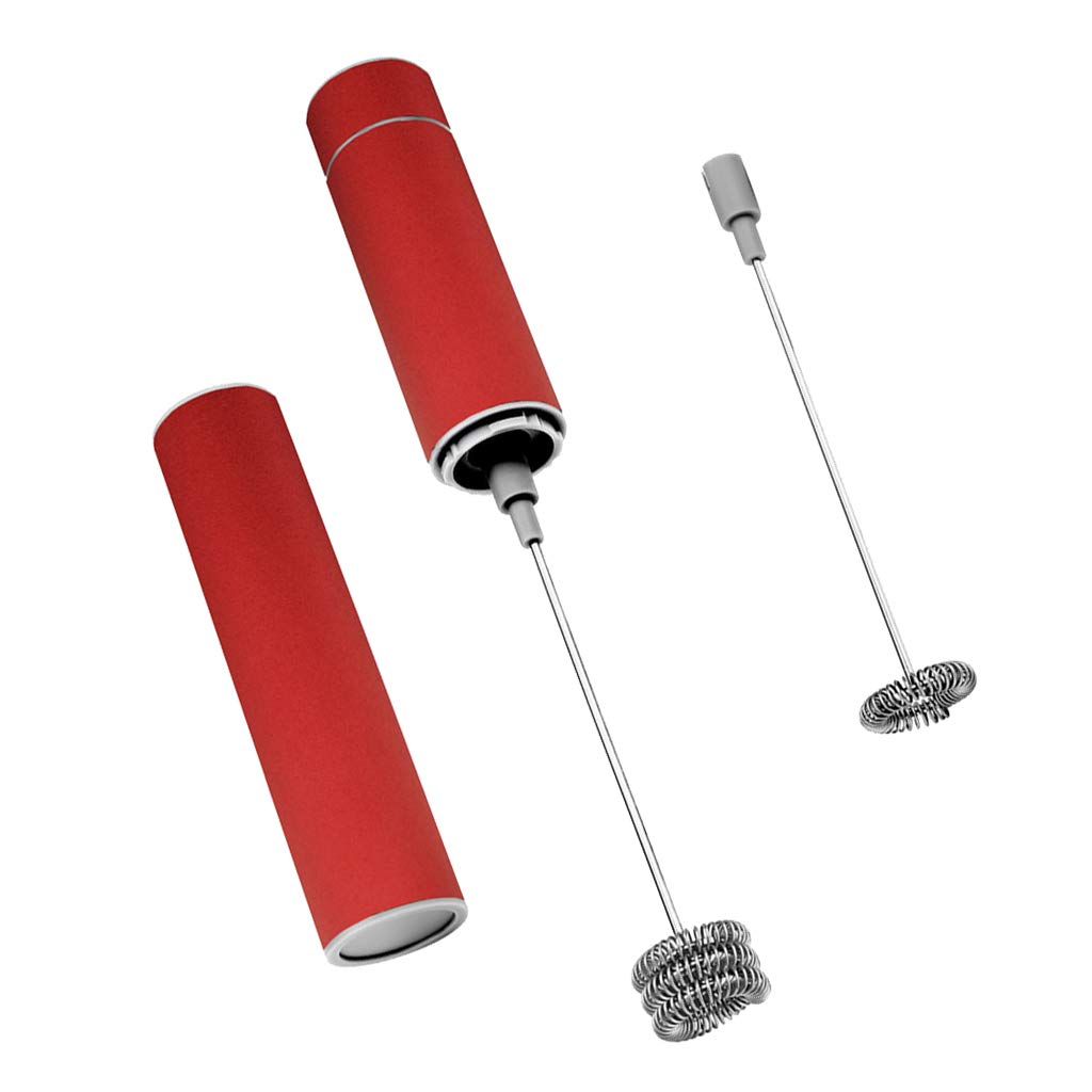misppro Mousseur à lait portable en acier inoxydable, mélangeur de boisson portable, mousseur à piles pour café, lait, œuf, latte, cappuccino, chocolat chaud