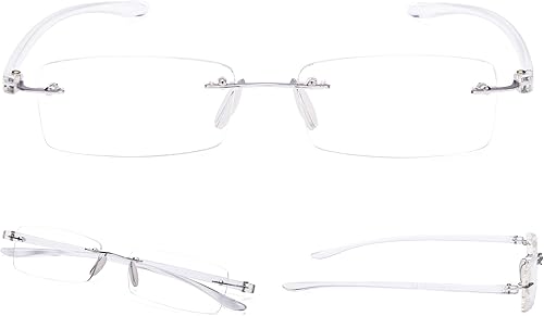 Miniatura 4 de LUR Gafas de lectura 7 unidades lectores sin montura de lente pequeña (brazo transparente)