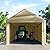 Generic Outdoor Carport 10x20ft Heavy Duty Canopy Storage Shed,Portable Garage Party Tent,Portable Garage with Removable Sidewalls (Beige), Gray