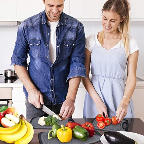 Kitchen Cutting Boards, BPA - Free Antibacterial Chopping Board Juice Groove Design PP Material Knife Friendly Non-Slip on Counter / Small Middle Large Cutting Board Set  3 Pieces