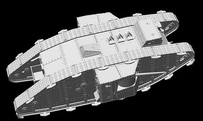 Masterbox British Male Mk II Tank Kit Modelo 1/72 miniatura 4