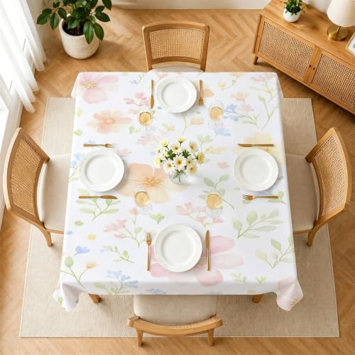 Nappe imperméable lavable à grandes fleurs pour protéger la table du salon