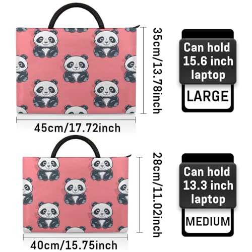 Cute Cartoon Pandas Laptop Sleeve with Handle Waterproof Computer Carrying Case2