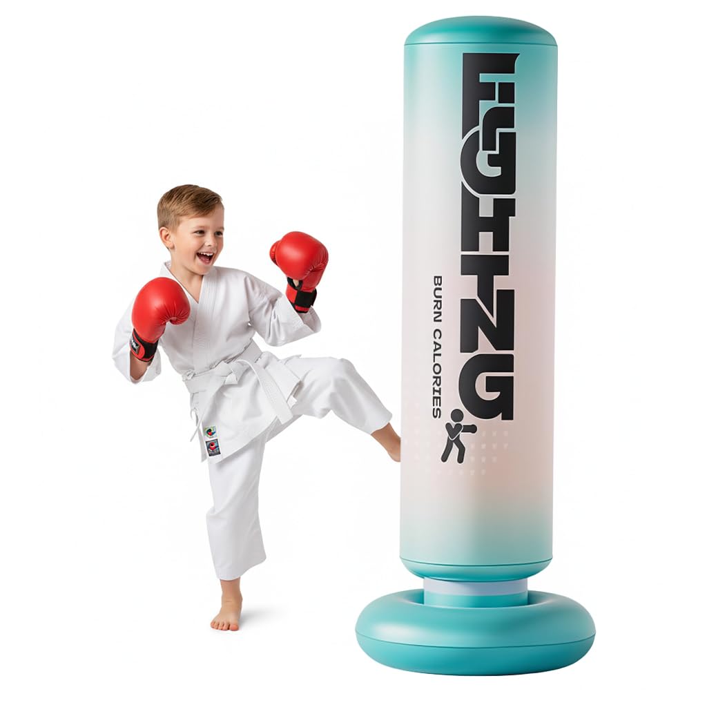 Proberos® Inflatable Boxing Column, 1.8 M PVC Punching Bag, Thick PVC Freestanding Punch Bag with 42cm Dia Water Filled 