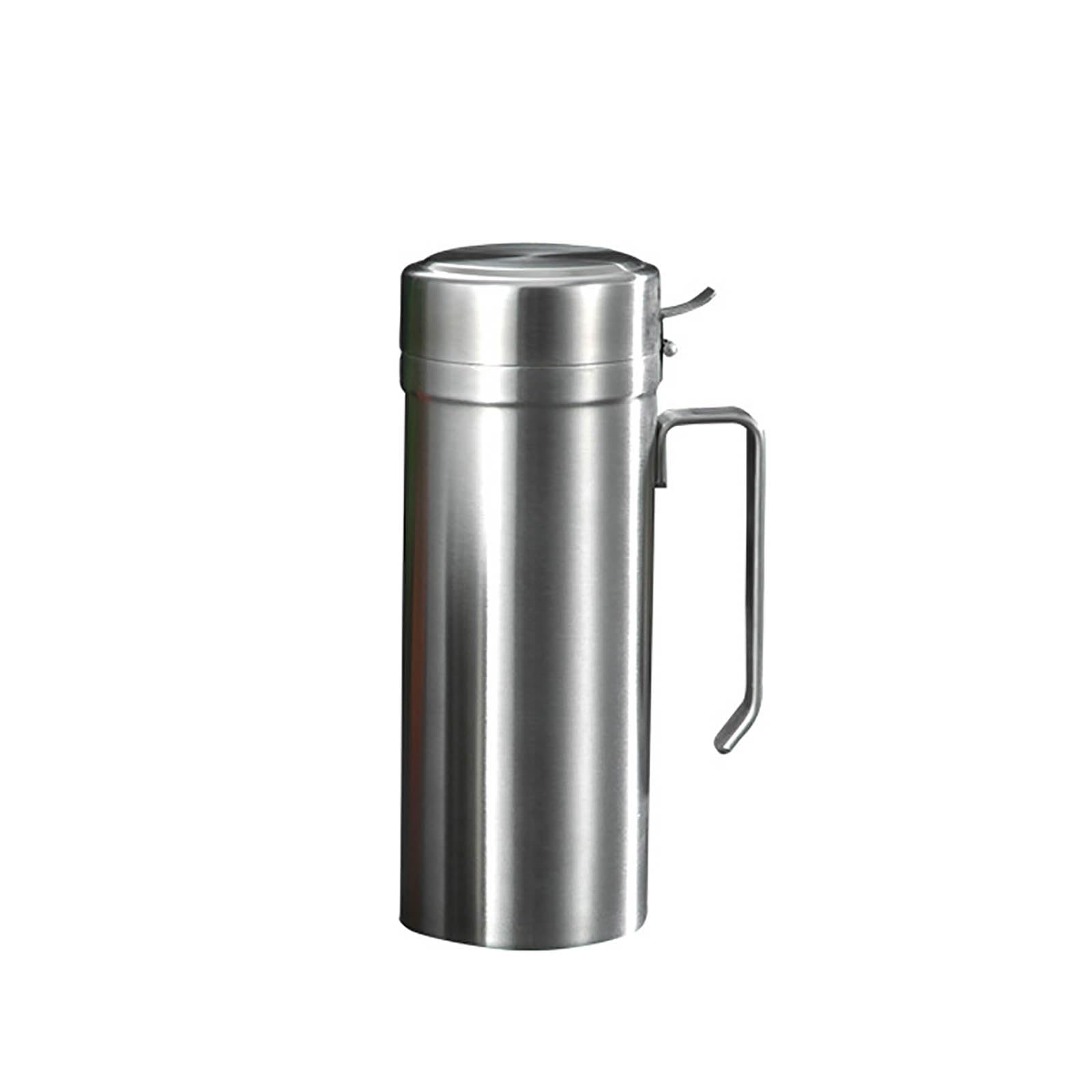 Olivenöl-Spenderflasche, Edelstahl, 1000 ml Fassungsvermögen, auslaufsicherer Deckel, ideal für Öl, Essig, Sojasauce, Premium-Trichter für die Küche