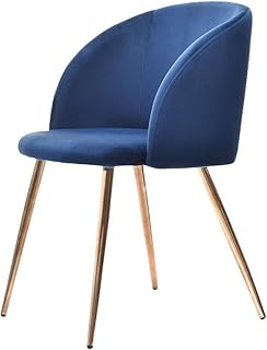Selsey Silla tapizada, Espuma de Poliuretano, Terciopelo, Azul, 50x44,5x84