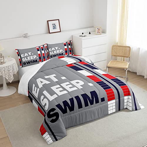 Image of Feelyou Kids Swim Bedding Set Queen Size 3Pcs for Boys Girls Teens