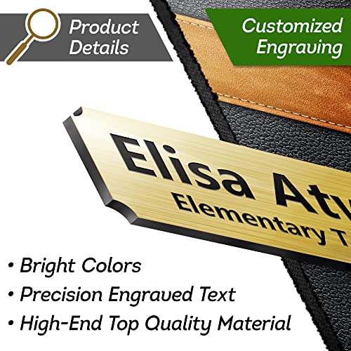 Engraved Name Plate, Personalized Name Plaque - 1X3 Inch, 18 Colors,4 Corner Styles, 12 Fonts Styles, 5 Mounting Options - Made By My Sign Center, Usa #TOP7