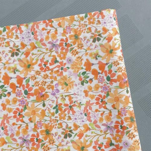 WanMing Tessuto di Cotone Popeline Anni '40 Come Liberty, Stampa Digitale per Cucire Vestiti in Stoffa, gonne per Bambini, Materiale Morbido