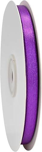 Miniatura 3 de Cinta de satén morada de doble cara de 38 pulgadas x 50 yardas, cintas moradas de poliéster para envolver regalos, cinta de tela para manualidades,