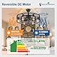Caged Deckenventilator mit Licht: 26 Bauernhaus Kronleuchter mit Licht und Fernbedienung APP Control - Schwarz Leise DC Motor Rustic Kronleuchter mit Ventilator für Bedroon Küche Wohnzimmer Esszimmer