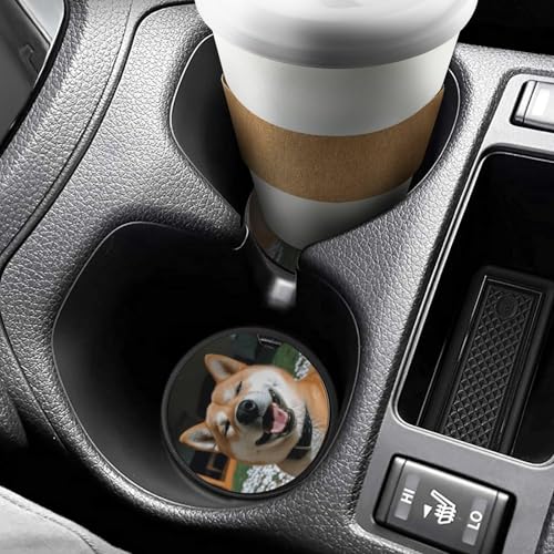 Portavasos para auto con diseño Shiba Inu, 2 piezas miniatura 6