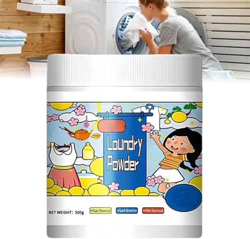 Polvere per bucato smacchiatore iperconcentrato in polvere per vestiti Tessuti di tutti i giorni Rimuove macchie di latte, sudore, olio di frutta 500g,1pcs