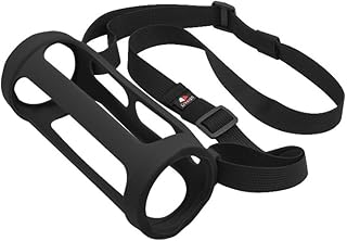 جراب حماية من السيليكون لمكبر صوت جيه بي ال فليب اسنشيال 2، جراب بحزام كتف قابل للفصل من فاشون مانيا - لون أسود