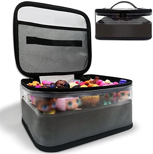 holay Doll Storage Organizer– Premium Doll Cases for Miniatures and Figurines – Compact and Lightweight Doll Cases for Display and Protection with 20 Slots - 9.4 x 8.46 x 5-inch