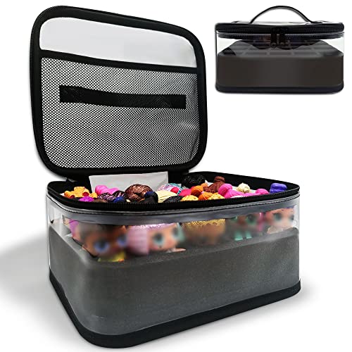 Holay Doll Storage Organizer– Premium Doll Cases For Miniatures And Figurines – Compact And Lightweight Doll Cases For Display And Protection With 20 Slots - 9.4 X 8.46 X 5-Inch #TOP2