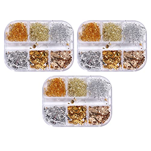 Lurrose 3 Boxen Nail artfolie Glitter Nagel Pailletten DIY Nageldekor Aufkleber Nagelvorräte – Bild 4