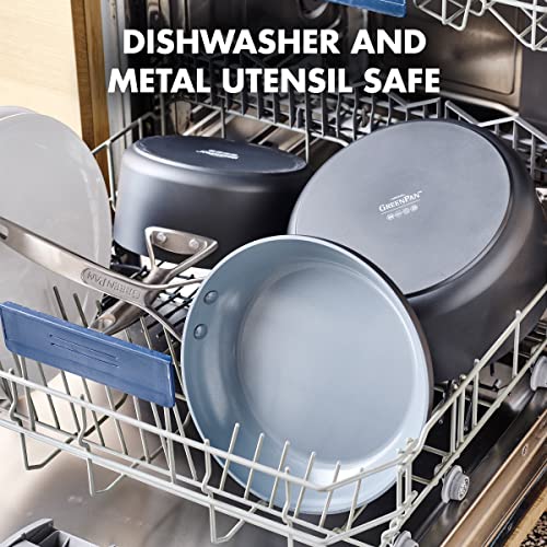 Greenpan Paris Pro Hard Anodized Healthy Ceramic Nonstick, 11" Everyday Frying Pan Skillet With 2 Handles And Stainless Steel Lid, Pfas-Free, Dishwasher Safe, Grey #TOP5