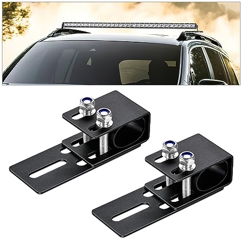 Image of Nilight LED Light Bar Mounting Bracket | Light Clip Bracket Non-Slip Design for Luggage Racks on SUVs, Off-Road Trucks and Other Vehicles Black