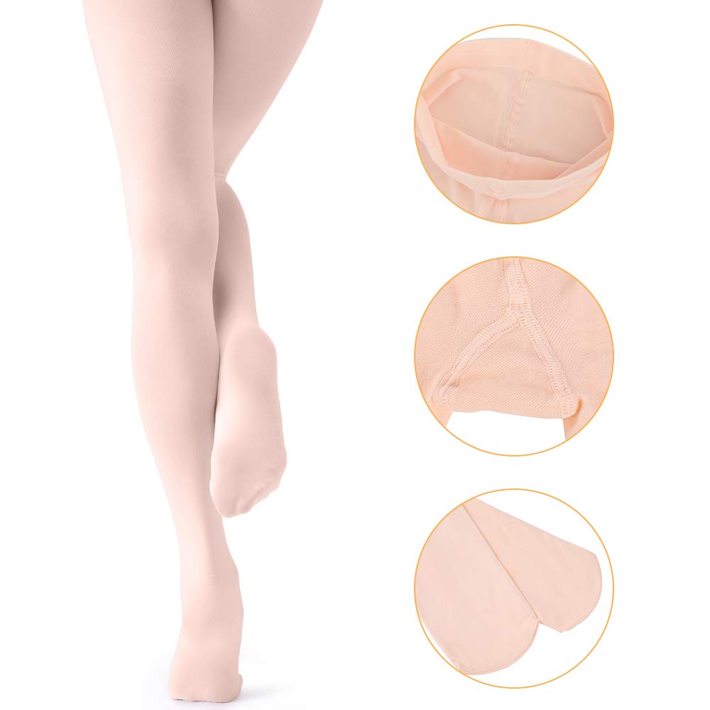 tanzdunsje Collant da Ballo Balletto per bambina donna 3 colori rosa bianco nero