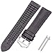 Produktbild KBWL GDMZ Rindsleder und Silikon Uhrenarmband Armband 18 20 22 mm Herren und Damen wasserdicht atmungsaktiv Armbanduhr Uhrenzubehör 20 mm schwarz