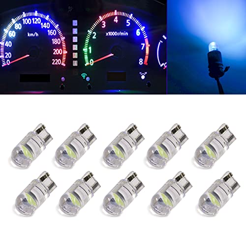 Led Replacement Bulbs Ice Blue T10 10 Pcs 12V Compatible With Map Light, Dome Light, License Plate Light, Side Door Courtesy, Cargo Light, Or Trunk Light, Instrument Panel Light. Pack Of 10 Hyuga #TOP1