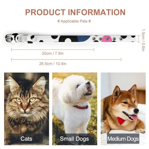 Collier réglable à pois blancs : fini les colliers trop grands pour chats