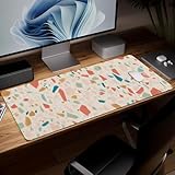 Leather Minimalist Desk Pad, Colorful Art Mouse Pad Large Computer Keyboard Gaming Mousepad Waterproof Desktop Protector & Cover, Decorative PU Leather Laptop Mouse Mat Home Decor 10 x 25.6 inch C160