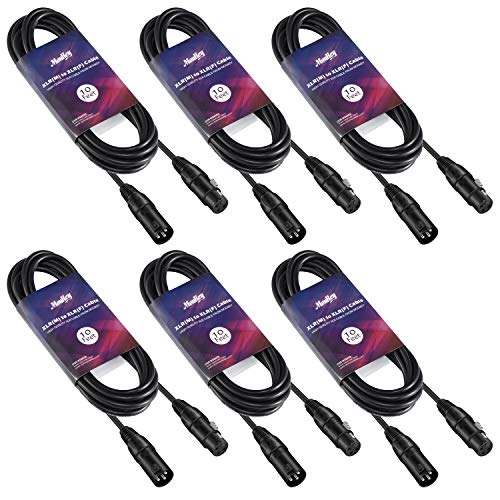Moukey 10ft XLR 10 Feet Microphone Male to Female Mic Cables Cord, Black