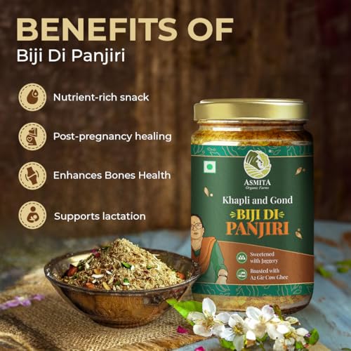 Image of Asmita Organic Farms Panjiri 550g | Postpartum & Postnatal Nutrition | Traditional Immunity Booster for Women, Kids & Adults | Made with 21 Powerful Ingredients | Energy & Recovery Superfood