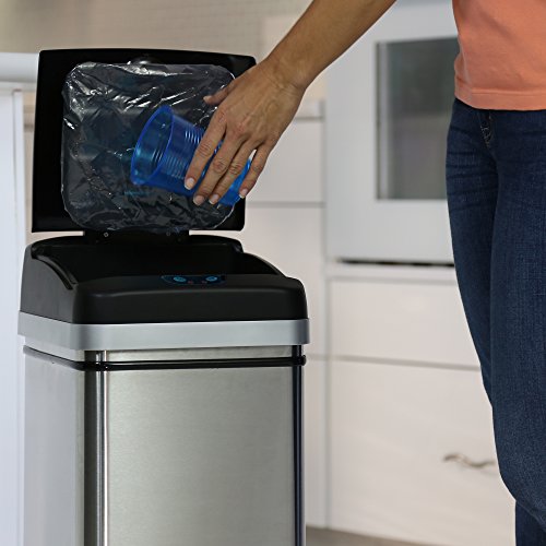 image for HALO 13 Gallon Touchless Trash Compactor Automatic Trash Can, Stainles