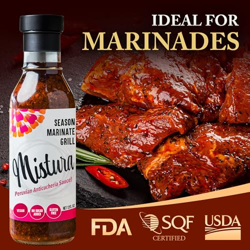 Image of Mistura Peruvian Aji Marinade - Anticucheria 12oz, 1 Pack | Authentic Peruvian aji marinade sauce - traditional anticucheria grilling seasoning for chicken, carne asada, fish & beef