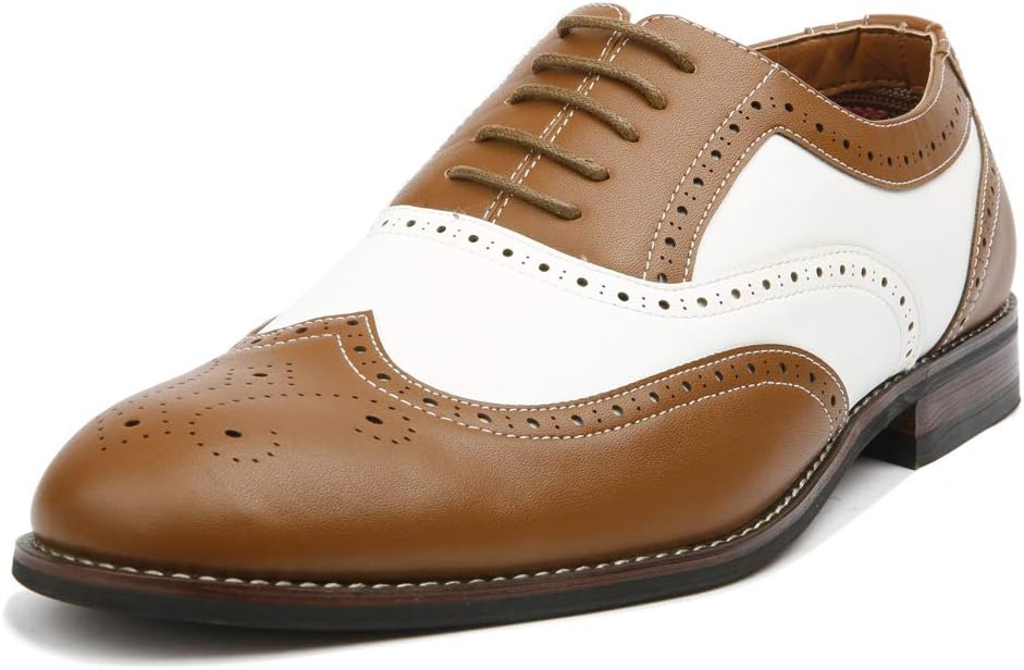 Ferro AldoArthur MFA139001D Mens Wingtip Two Tone Oxford Black and White Spectator Dress Shoes