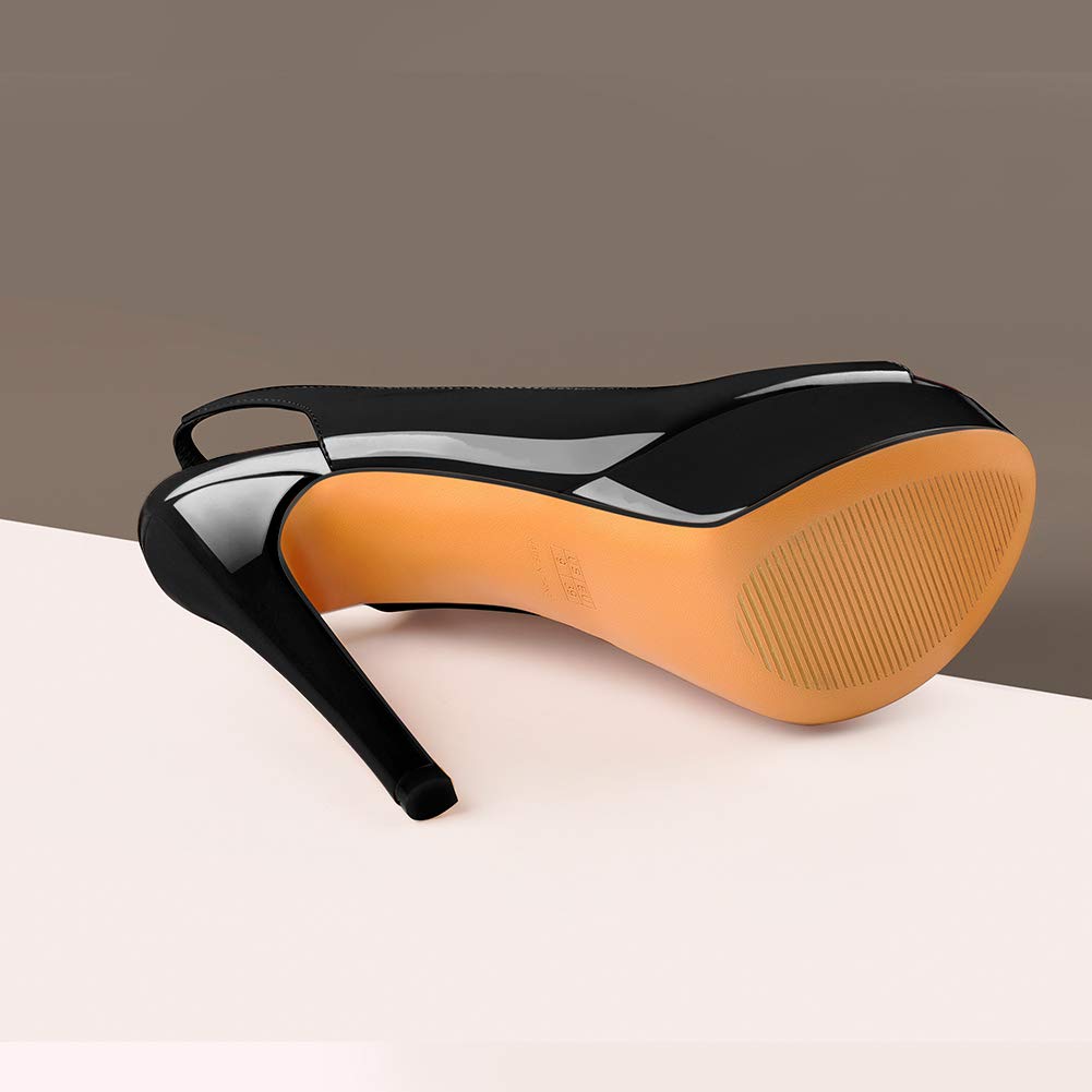 Only maker Damen Plateau Sandaletten Peeptoe Slingback High Heels