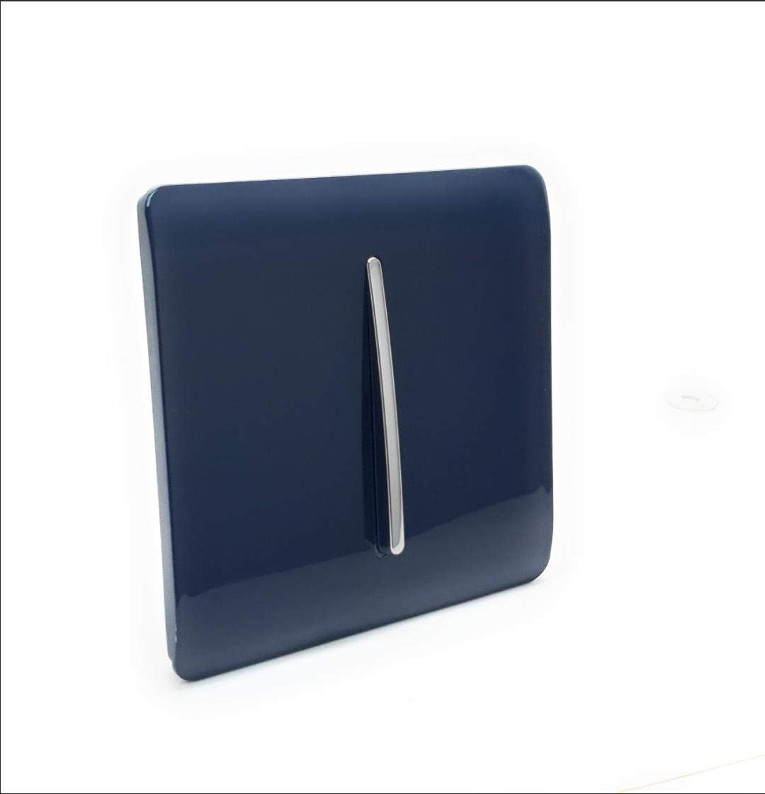 Trendi 1 Gang 1 Way Artistic Modern Glossy 10 Amp Rocker Tactile Light Switch, Navy - Image 3