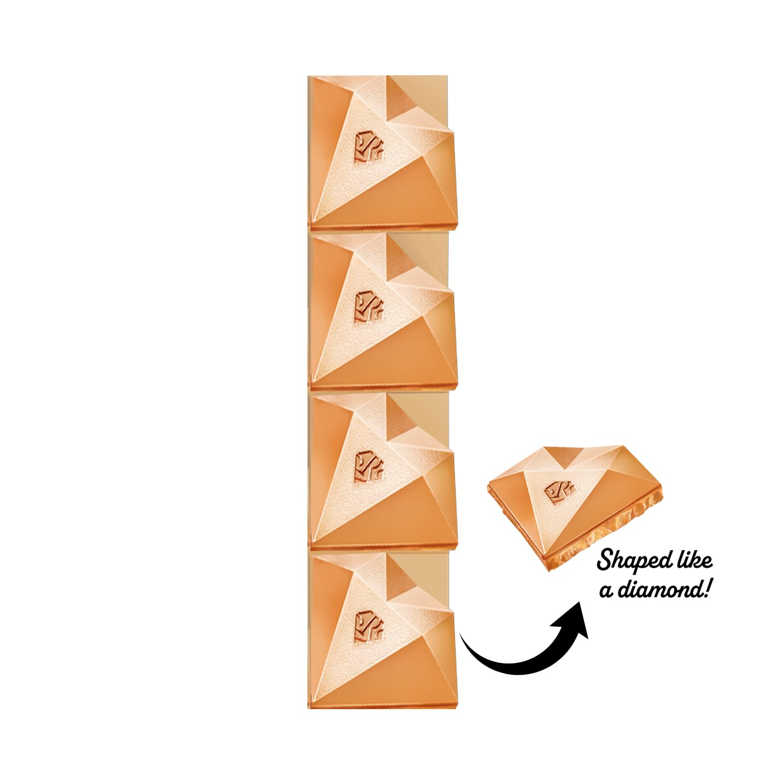 Red Delight Blond Caramelized Chocolate Snack Bars - Pack of 24 Diamond-Shaped White Chocolates (22.08oz) with Rich Caramelized Flavor - European-Style White Chocolates - Kosher Sweets No Added Sugar