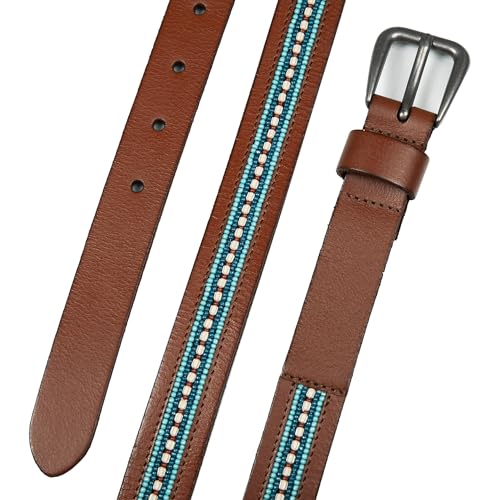 Image of Lucky Brand Women's Western Leather Belt | Classic | Fashion | Vintage | Buffalo Leather | Western-Inspired