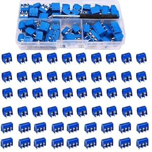RUNCCI-YUN 5mm Schraubklemmen Set, Blau, 110 Stück