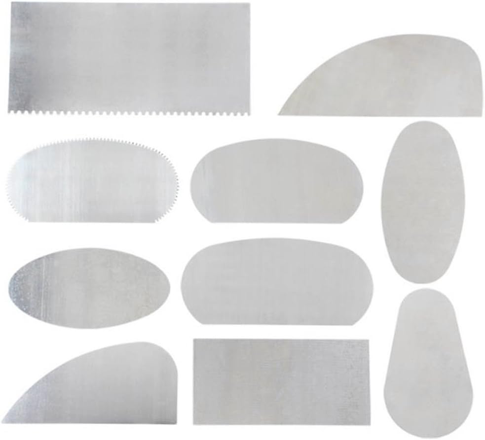 Ronri 10PCS Pottery Clay Steel Scraper for Polymer Steel Cutter， Ceramic Serrated Tools