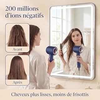 Sèche-cheveux ionique professionnel – Compact, puissant, léger et silencieux – Diffuseur boucles, brushing, air froid – Multifonction, accessoires inclus, garantie 2 ans